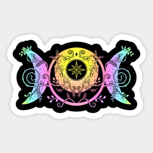 Triple moon Goddess Witch Wicca Symbol Sticker